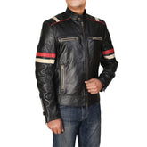 Vintage Cafe Racer Retro Cordura Black Biker Jacket